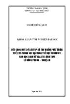 Lựa chọn một số bài tập bổ trợ nhằm phát triển thể lực chung khi học môn thể dục aerobics cho học sinh nữ 12a3 trường thpt lê hồng phong   nghệ an   