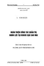 Hoàn thiện công tác quản trị nhân lực tại khách sạn sao mai 