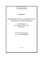 Một số biện pháp nâng cao chất lượng công tác chủ nhiệm lớp cho giáo viên tiểu học   