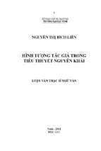 Hình tượng tác giả trong tiểu thuyết nguyễn khải   