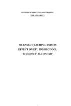 Mi based teaching and its effects on efl high school students’ autonomy   