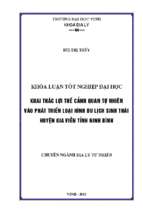 Khai thác lợi thế cảnh quan tự nhiên vào phát triển loại hình du lịch sinh thái huyện gia viễn tỉnh ninh bình   