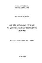 Hợp tác giữa đảng cộng sản và quốc dân đảng ở trung quốc (1924   1927)   