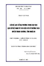Liên hệ lịch sử địa phương trong dạy học lịch sử việt nam từ 1919 đến 1975 ở trường thcs huyện thanh chương, tỉnh nghệ an   