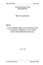Hoàn thiện công tác hoạch định công tác kinh doanh của công ty cổ phần vật tư tổng hợp nghệ tĩnh gia đoạn (2008   2012) 
