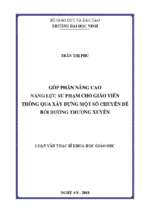 Góp phần nâng cao năng lực sư phạm cho giáo viên thông qua xây xựng một số chuyên đề bồi dưỡng thường xuyên