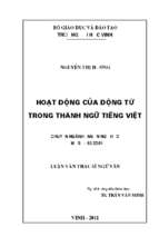 Hoạt động của động từ trong thành ngữ tiếng việt