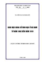 Giáo dục khoa cử nho học ở hà nam từ năm 1802 đến năm 1919 