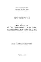 Hàm số euler và ứng dụng trong thuật toán mật mã hóa khóa công khai rsa   