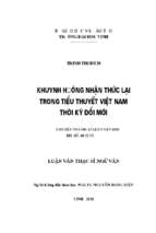 Khuynh hướng nhận thức lại trong tiểu thuyết việt nam thời kỳ đổi mới 