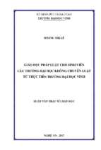 Giáo  dục pháp luật cho học sinh sinh  viên các trường đại học không chuyên luật từ thực tiễn trường đại học vinh   