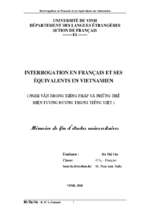 Interrogation en francais et ses équivalents en vietnamien=nghi vấn trong tiếng pháp và những thể hiện tương đương trong tiếng việt 