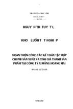 Hoàn thiện công tác kế toán tập hợp chi phí sản xuất và tính giá thành sản phẩm tại công ty xi măng hoàng mai 