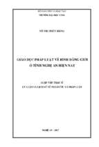 Giáo dục pháp luật về bình đẳng giới ở tỉnh nghệ an hiện nay   