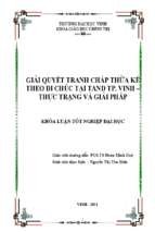 Giải quyết tranh chấp thừa kế theo di chúc tại tòa án nhân dân thành phố vinh, thực trạng và giải pháp   