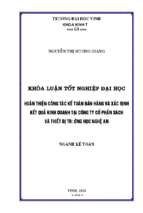 Hoàn thiện công tác kế toán bán hàng và xác định kết quả kinh doanh tại công ty cổ phần sách và thiết bị trường học nghệ an 