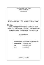 Hoàn thiện công tác kế toán bán hàng và xác định kết quả kinh doanh tại công ty tnhh vlxd trung nam   