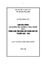 Làng hoà chúng (xã quảng thọ, quảng xương, thanh hoá) trong cuộc vận động giải phóng dân tộc từ năm 1886   1945 