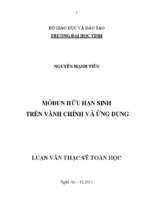 Môđun hữu hạn sinh trên vành chính và ứng dụng   