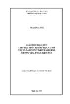 Giáo dục đạo đức cho học sinh trung học cơ sở thị xã sầm sơn tỉnh thanh hóa trong giai đoạn hiện bay   