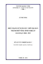 Hiện trạng sử dụng đất trên địa bàn thành phố vinh, tỉnh nghệ an giai đoạn 2010   2013   đồ án tốt nghiệp đại học 