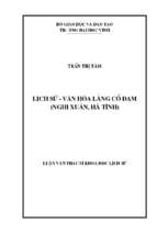 Lịch sử   văn hóa làng cổ đạm (nghi xuân, hà tĩnh)   