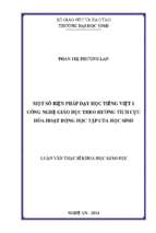 Một số biện pháp dạy học tiếng việt 1 công nghệ giáo dục theo hướng tích cực hóa hoạt động học tập của học sinh   