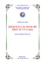 Khảo sát các hằng số phân tử của nali 