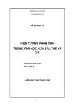 Hiện tượng phản tỉnh trong văn học nửa sau thế kỷ xix 