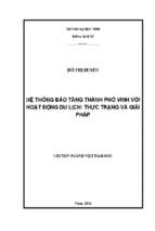 Hệ thống bảo tàng thành phố vinh với hoạt động du lịch thực trạng và gfiair pháp   