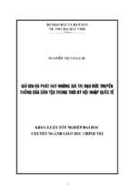 Giữ gìn và phát huy những giá trị đạo đức truyền thống của dân tộc trong thời kỳ hội nhập quốc tế 