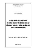 Kết hợp phương pháp thuyết trình với phương pháp nêu vấn đề trong giảng dạy môn kinh tế chính trị ở trường cao đẳng nghề du lịch   thương mại nghệ an   