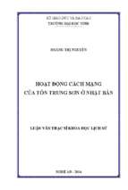 Hoạt động cách mạng của tôn trung sơn ở nhật bản   