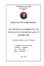 Lập trường quan điểm của các nước lớn về vấn đề đài loan từ 1945 đến 1991   