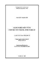 Giảm nghèo bền vững ở huyện yên thành, tỉnh nghệ an