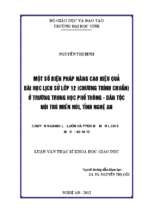 Một số biện pháp nâng cao hiệu quả bài học lịch sử lớp 12 (chương trình chuẩn) ở trường trung học phổ thông   dân tộc miền núi, tỉnh nghệ an   