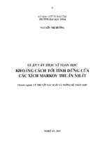 Khoảng cách tới tính dừng của các xích markov thuần nhất   