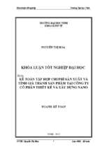 Kế toán tập hợp chi phí sản xuất và tính giá thành sản phẩm tại công ty cổ phần thiết kế và xây dựng nano   