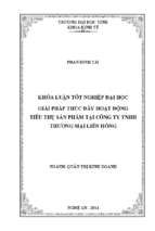 Giải pháp thúc đẩy hoạt động tiêu thụ sản phẩm tại công ty tnhh thương mại liên hồng   