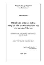 Một số biện pháp bồi dưỡng năng lực kiến tạo kiến thức toán học cho học sinh tiểu học 