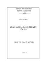 Khảo sát địa danh ở huyện lộc hà