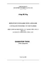 Hyponymy in english texts and some contrasts with that in vietnamese = hiện tượng bao hàm trong các văn bản tiếng anh 