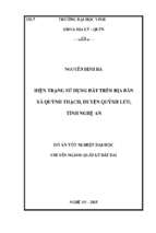 Hiện trạng sử dụng đất trên địa bàn xã quỳnh thạch huyện quỳnh lưu tỉnh nghệ an   