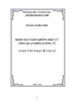 Khảo sát chân không điện từ theo quan điểm lượng tử   