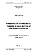 Hoàn thiện công tác kế toán chi phí sản xuất và tính giá thành sản phẩm tại công ty tnhh một thành viên đóng tàu thuyền hải châu 