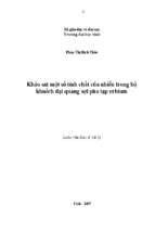 Khảo sát một số tính chất của nhiễu trong bộ khuếch đại quang sợi pha tạp erbium 