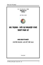 Họ trịnh   với sự nghiệp phò giúp vua lê 