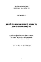 Giải quyết việc làm cho thanh niên ở huyện hoằng hóa, tỉnh thanh hóa trong giai đoạn hiện nay 