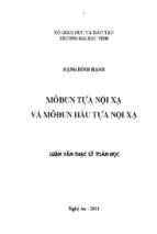 Môđun tựa nội xạ và môđun hầu tựa nội xạ