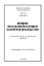 Một số biện pháp nâng cao chất lượng công tác chủ nhiệm lớp của giáo viên tiểu học trên địa bàn quận 1 tp.hcm 